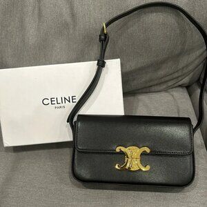 CELINE Triomphe shoulder Bag With Box
